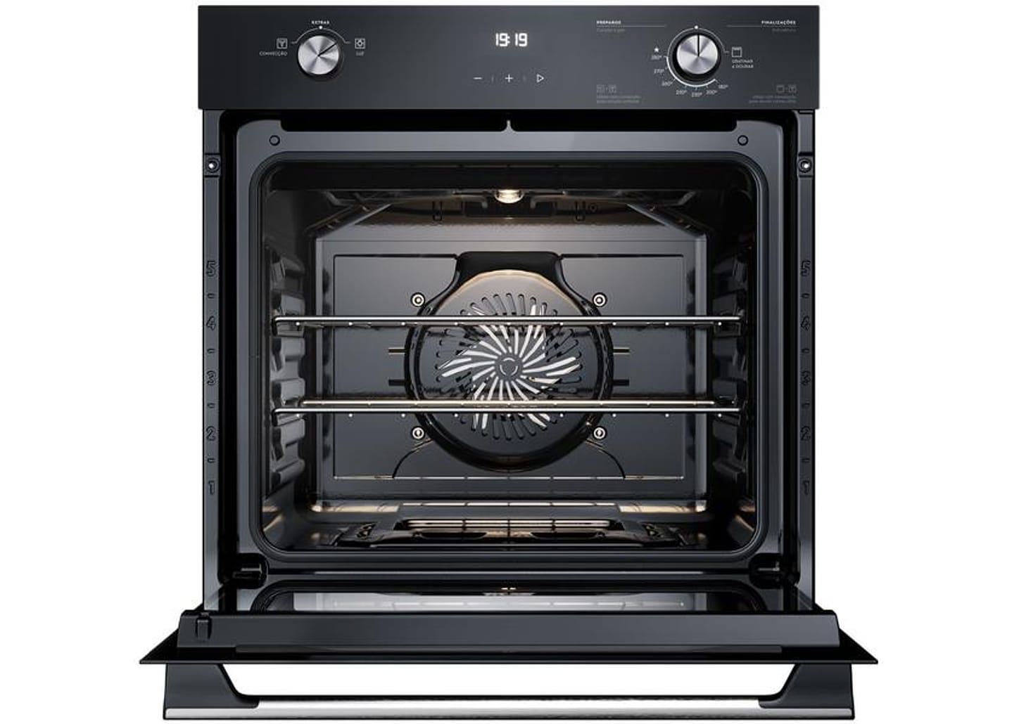 Forno a Gás de Embutir Electrolux de Convecção com Timer 80L Preto PerfectCook360 OE8GH