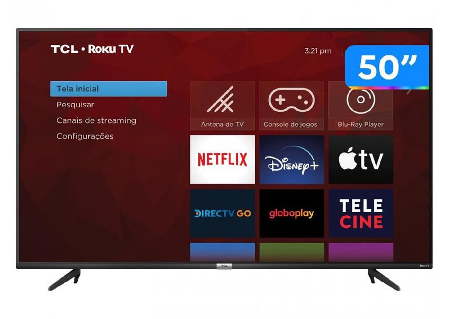 Smart TV 50” 4K LED TCL 50RP620 VA 60Hz - Wi-Fi HDR 4 HDMI 1 USB 1 Porta LAN