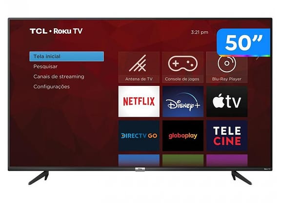Smart TV 50” 4K LED TCL 50RP620 VA 60Hz - Wi-Fi HDR 4 HDMI 1 USB 1 Porta LAN