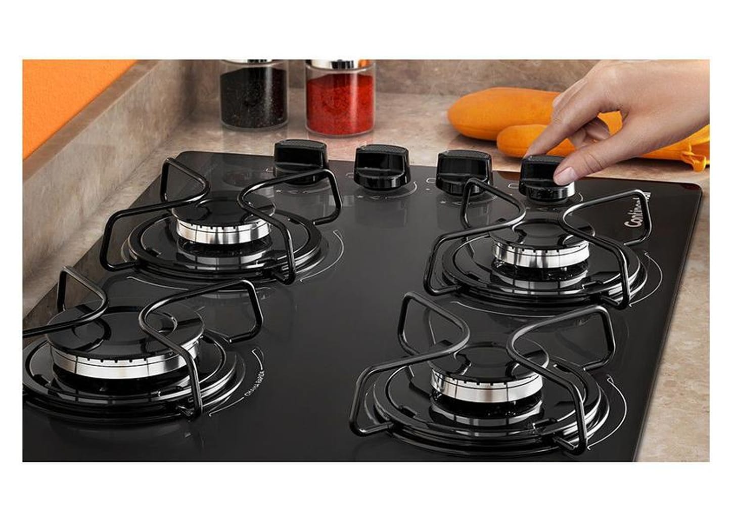 Cooktop 4 Bocas Continental a Gás GLP Preto - KC4GP