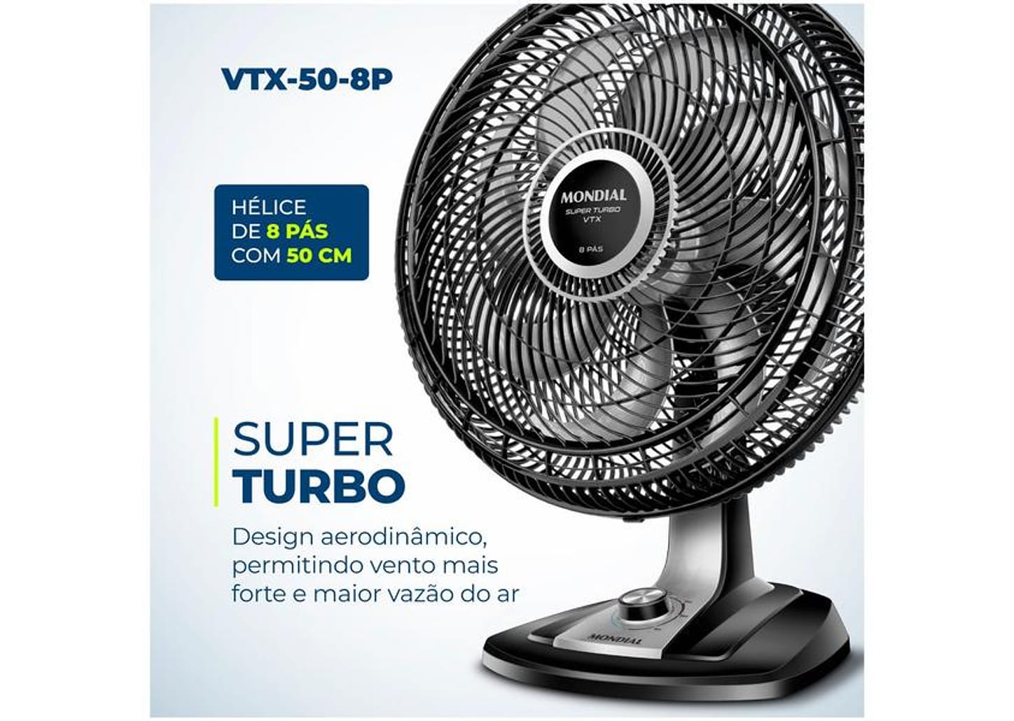Ventilador de Mesa Mondial VTX-50 50cm 3 Velocidades
