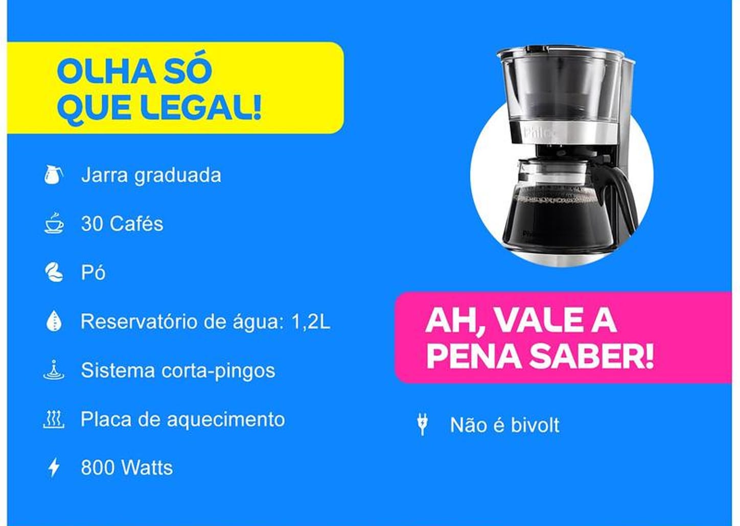 Cafeteira Elétrica Philco PCF32PI Design 30 Cafés Cinza