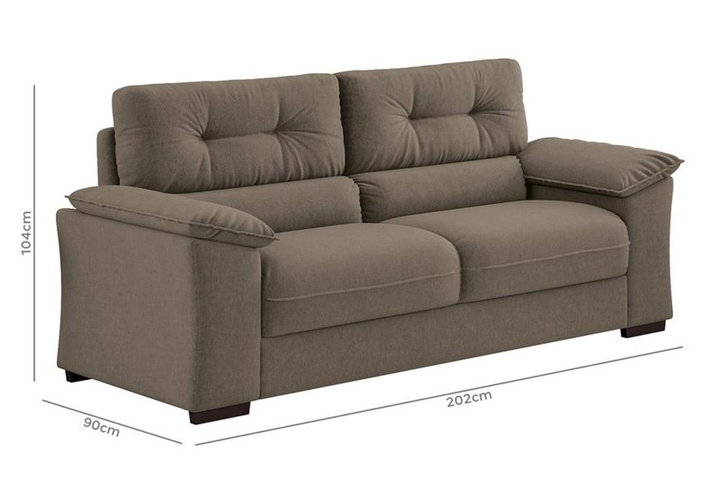 Sofá 3 Lugares Suede Decore Cascaya Linoforte