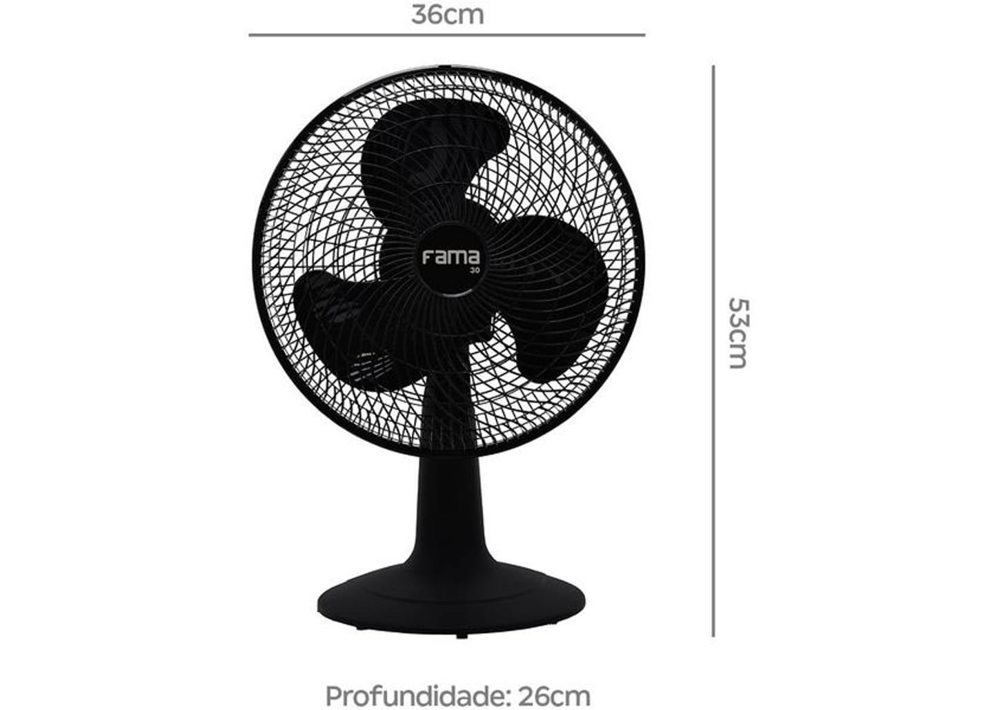 Ventilador de Mesa Britânia Fama 30 30cm 3 Velocidades