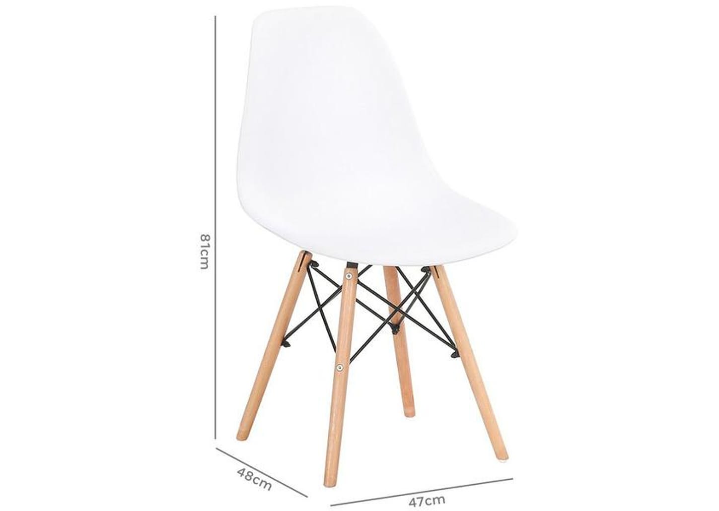 Jogo de Cadeiras Pé Palito Assento Branco EAM-BR1