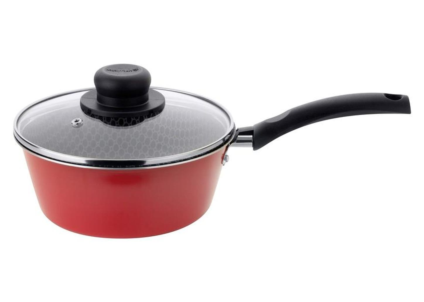 Panela Multiflon Antiaderente de Alumínio Vermelha 16cm 1,2L Essencial