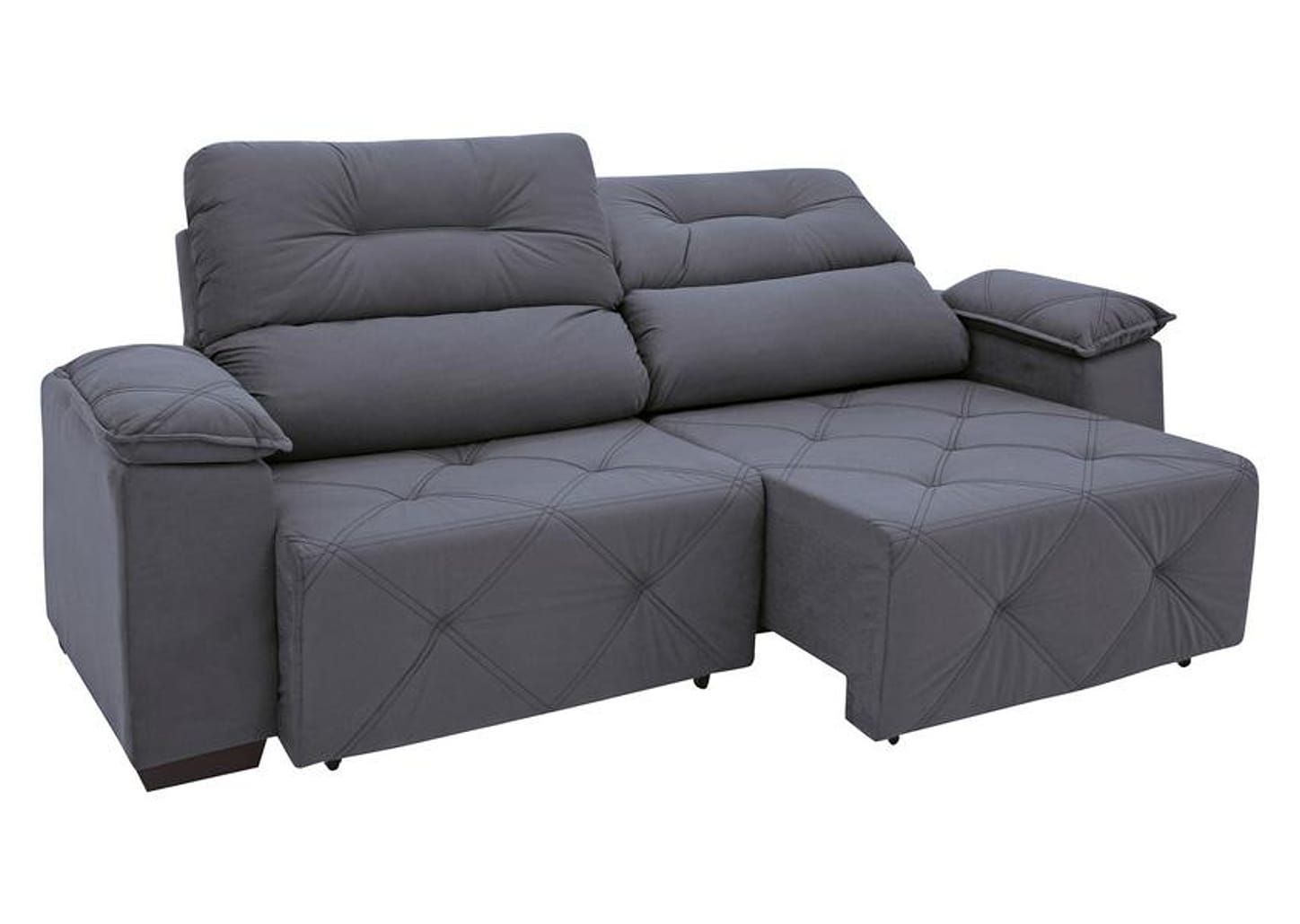 Sofá Retrátil Reclinável 3 Lugares Suede Moviment Grazzia Linoforte