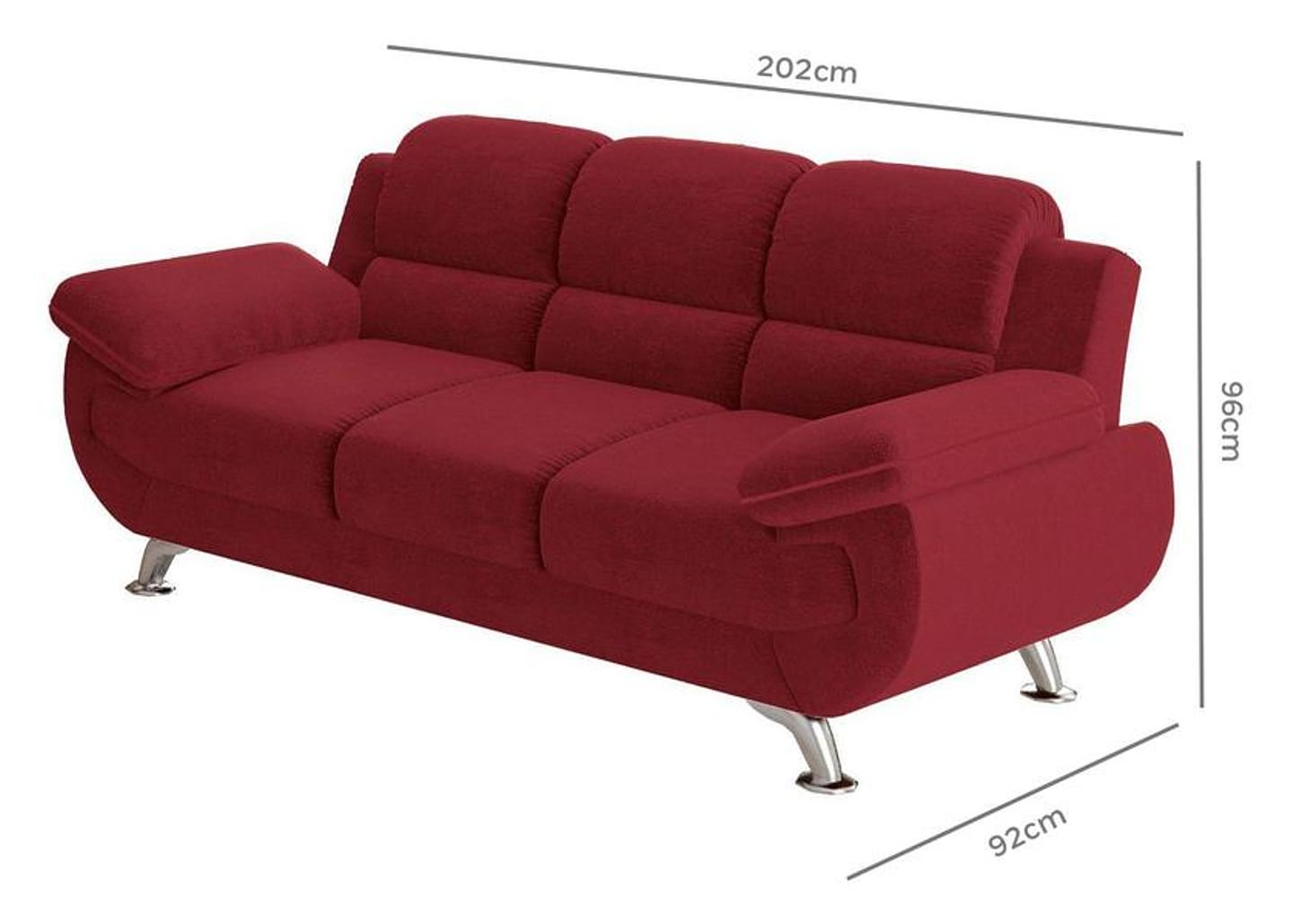 Sofá 3 Lugares Suede Spazium Linoforte