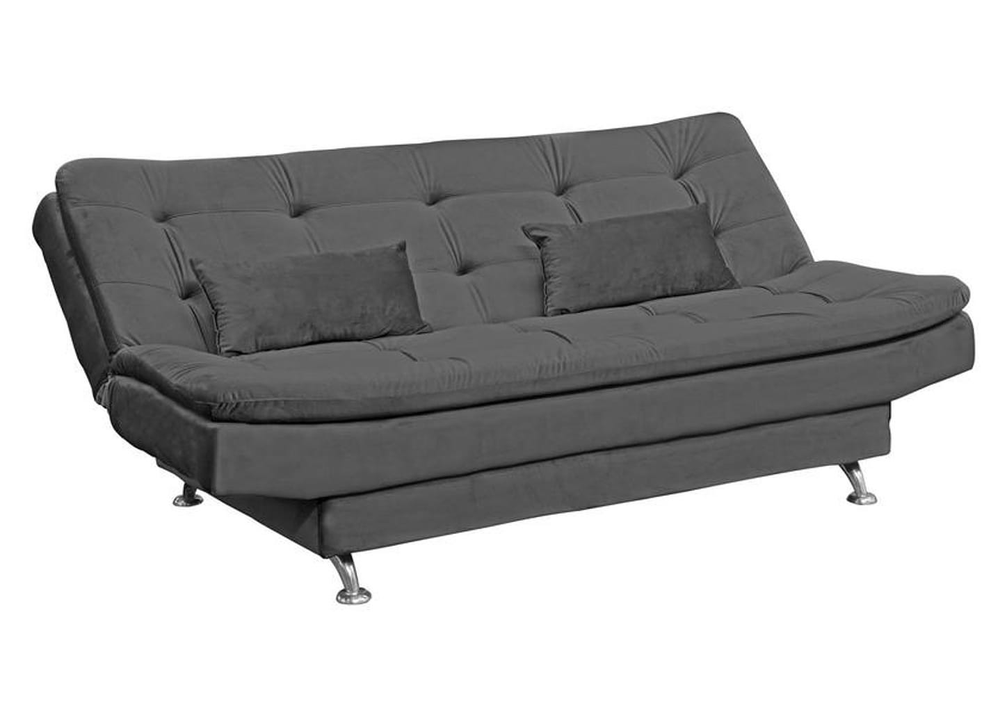 Sofá-cama Casal 3 Lugares Reclinável Veludo Light Matrix Salomé