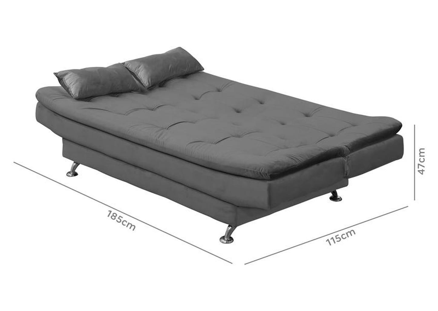 Sofá-cama Casal 3 Lugares Reclinável Veludo Light Matrix Salomé