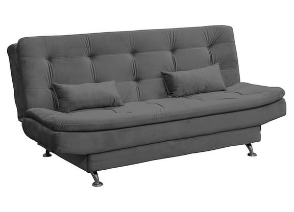 Sofá-cama Casal 3 Lugares Reclinável Veludo Light Matrix Salomé