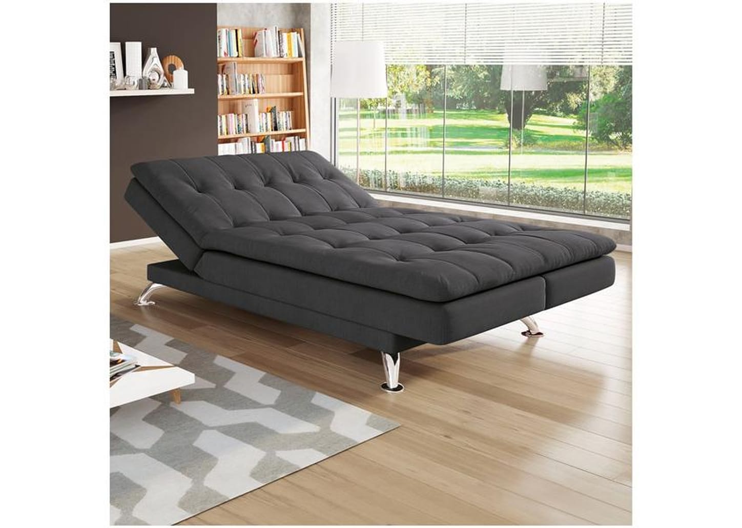 Sofá-cama Casal 3 Lugares Suede Linoforte Jade A2