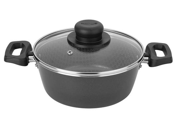 Caçarola Multiflon Antiaderente com Tampa Cinza 2,1L 20cm Essencial