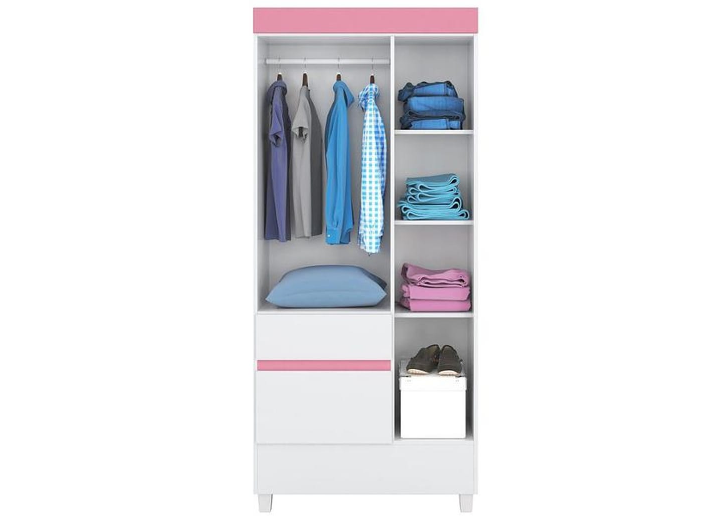 Guarda-roupa Solteiro 3 Portas 2 Gavetas Demóbile Wind