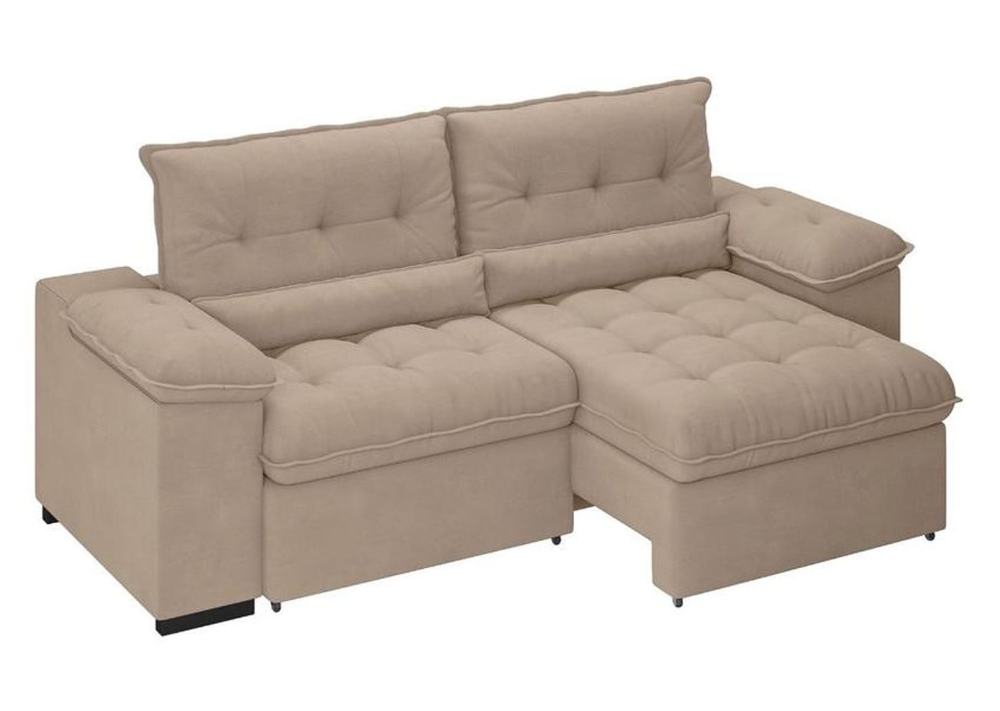 Sofá Retrátil Reclinável 3 Lugares Suede Veludo - Arezzo BestHouse