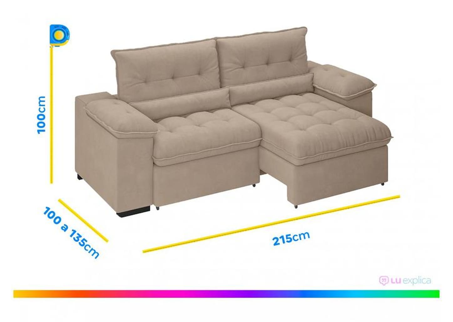 Sofá Retrátil Reclinável 3 Lugares Suede Veludo - Arezzo BestHouse