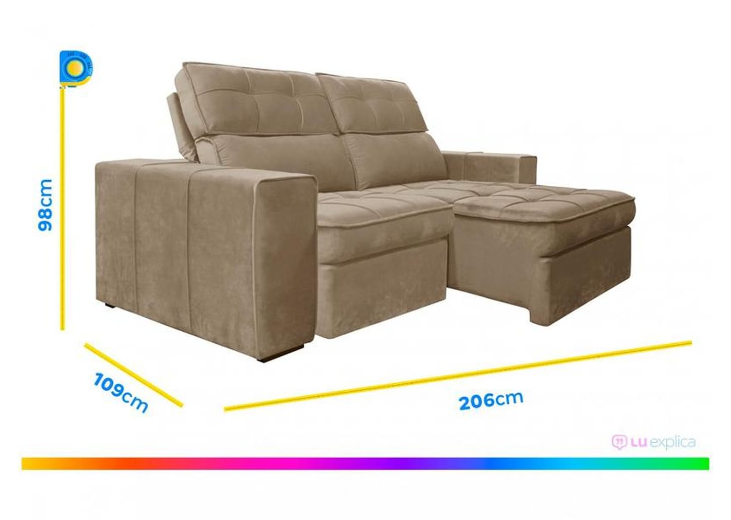 Conjunto de Sofás 2 e 3 Lugares Barsa Gralha Azul