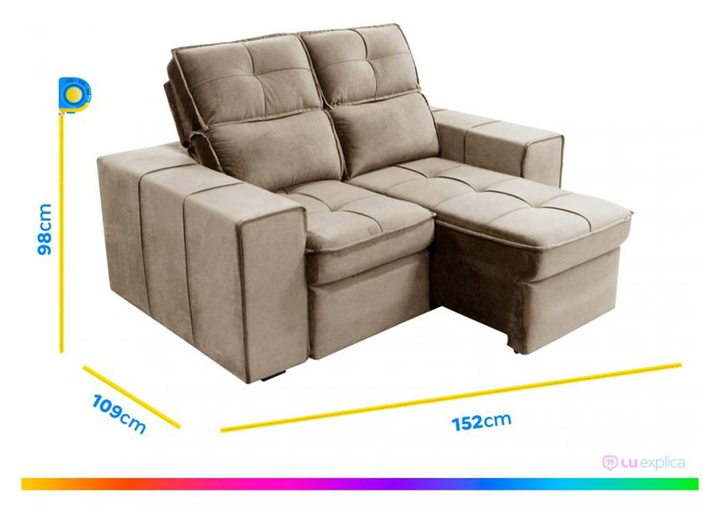 Conjunto de Sofás 2 e 3 Lugares Barsa Gralha Azul