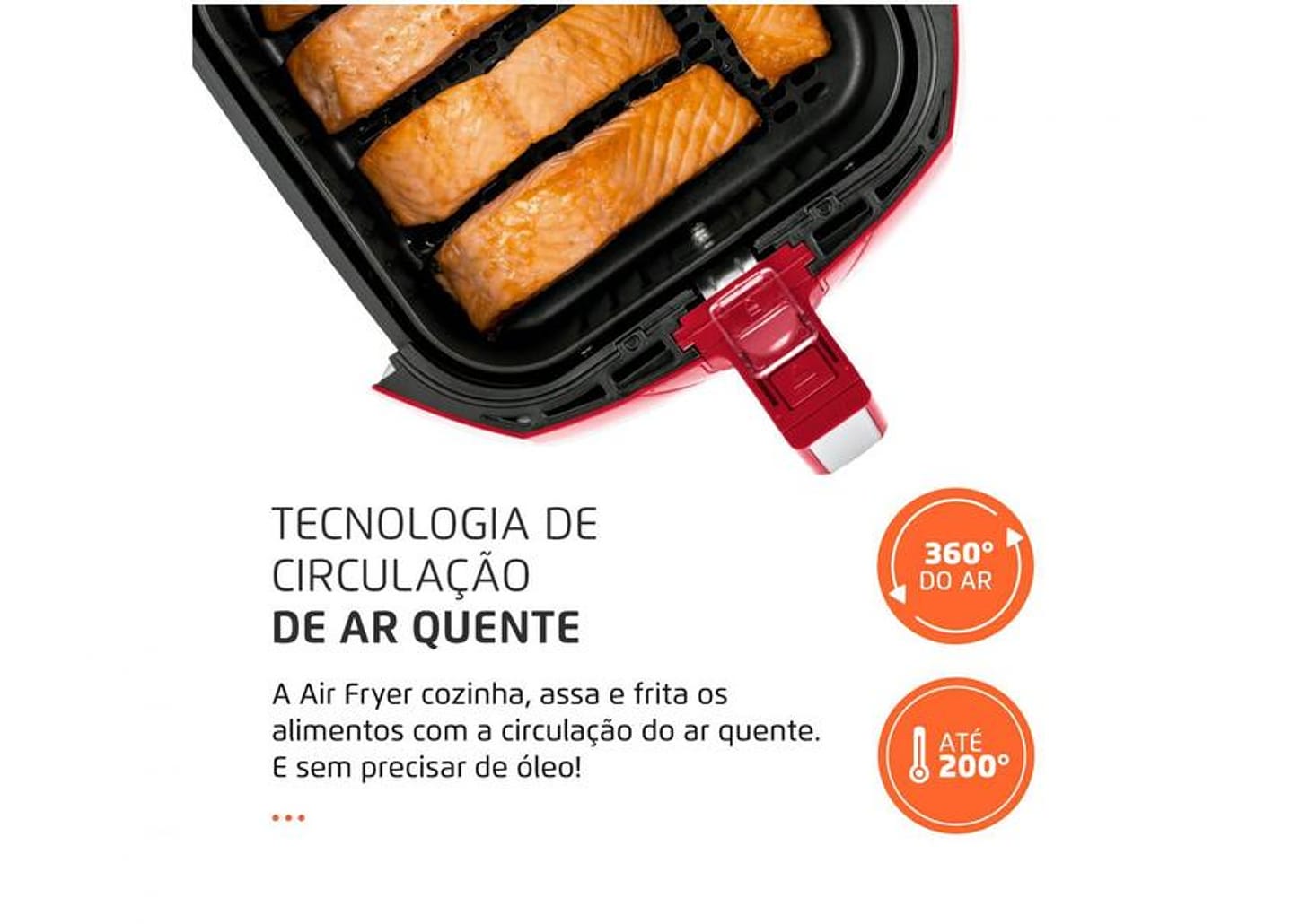 Fritadeira Elétrica sem Óleo/Air Fryer Mondial - AFN40FR Vermelha 4L com Timer