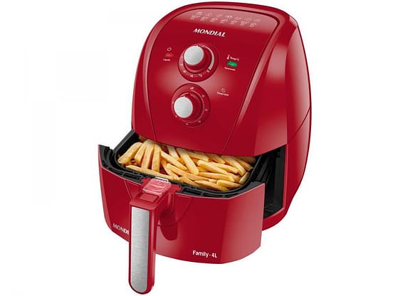 Fritadeira Elétrica sem Óleo/Air Fryer Mondial - AFN40FR Vermelha 4L com Timer