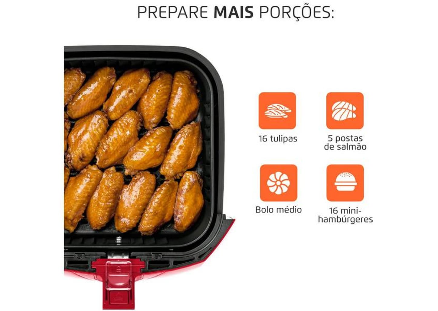 Fritadeira Elétrica sem Óleo/Air Fryer Mondial - AFN40FR Vermelha 4L com Timer