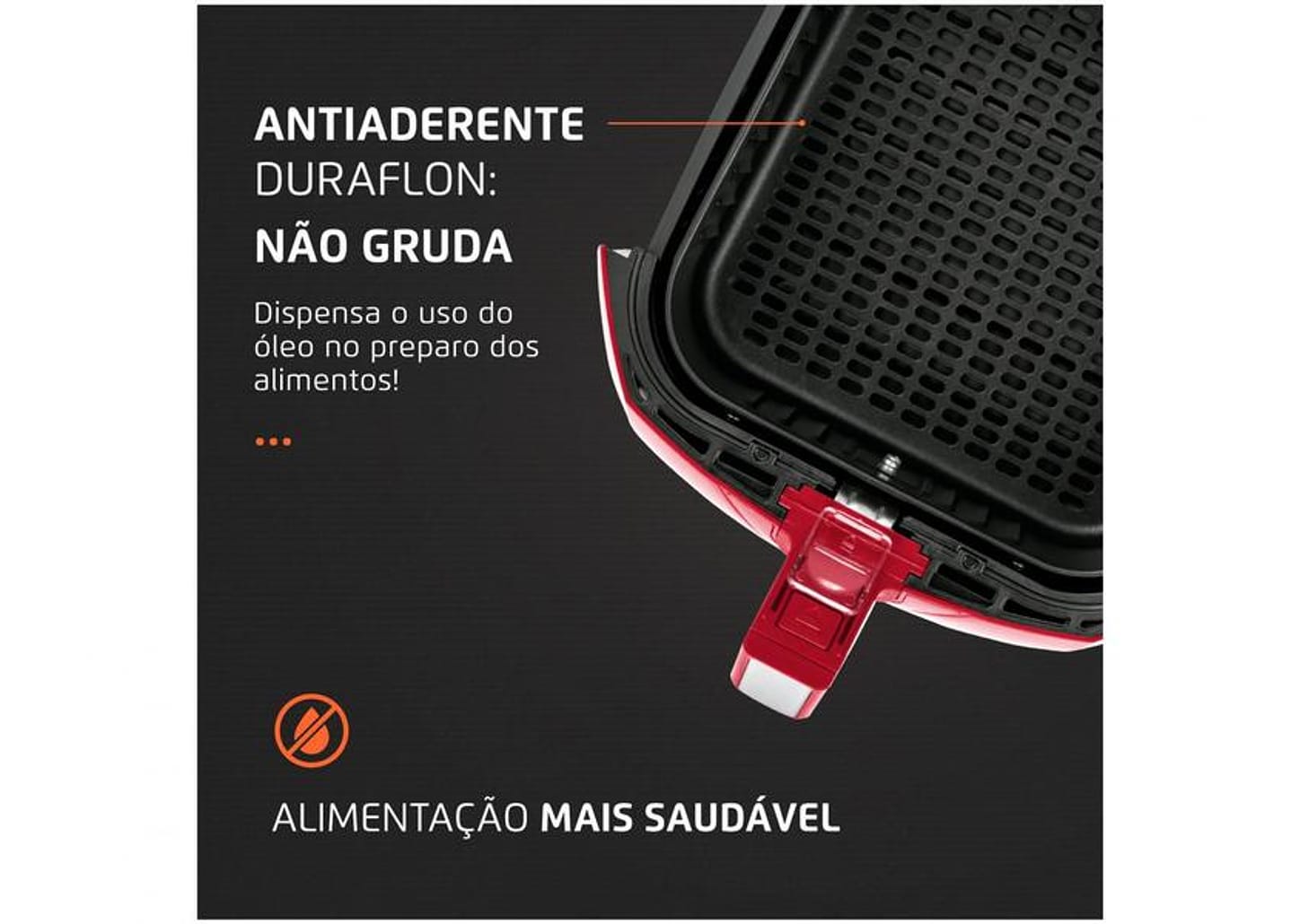 Fritadeira Elétrica sem Óleo/Air Fryer Mondial - AFN40FR Vermelha 4L com Timer