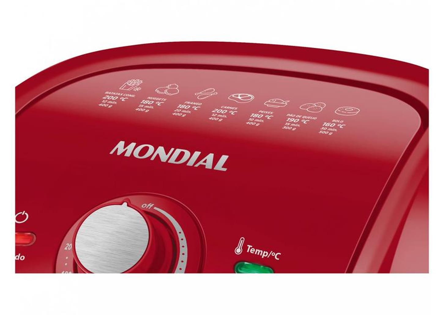Fritadeira Elétrica sem Óleo/Air Fryer Mondial - AFN40FR Vermelha 4L com Timer
