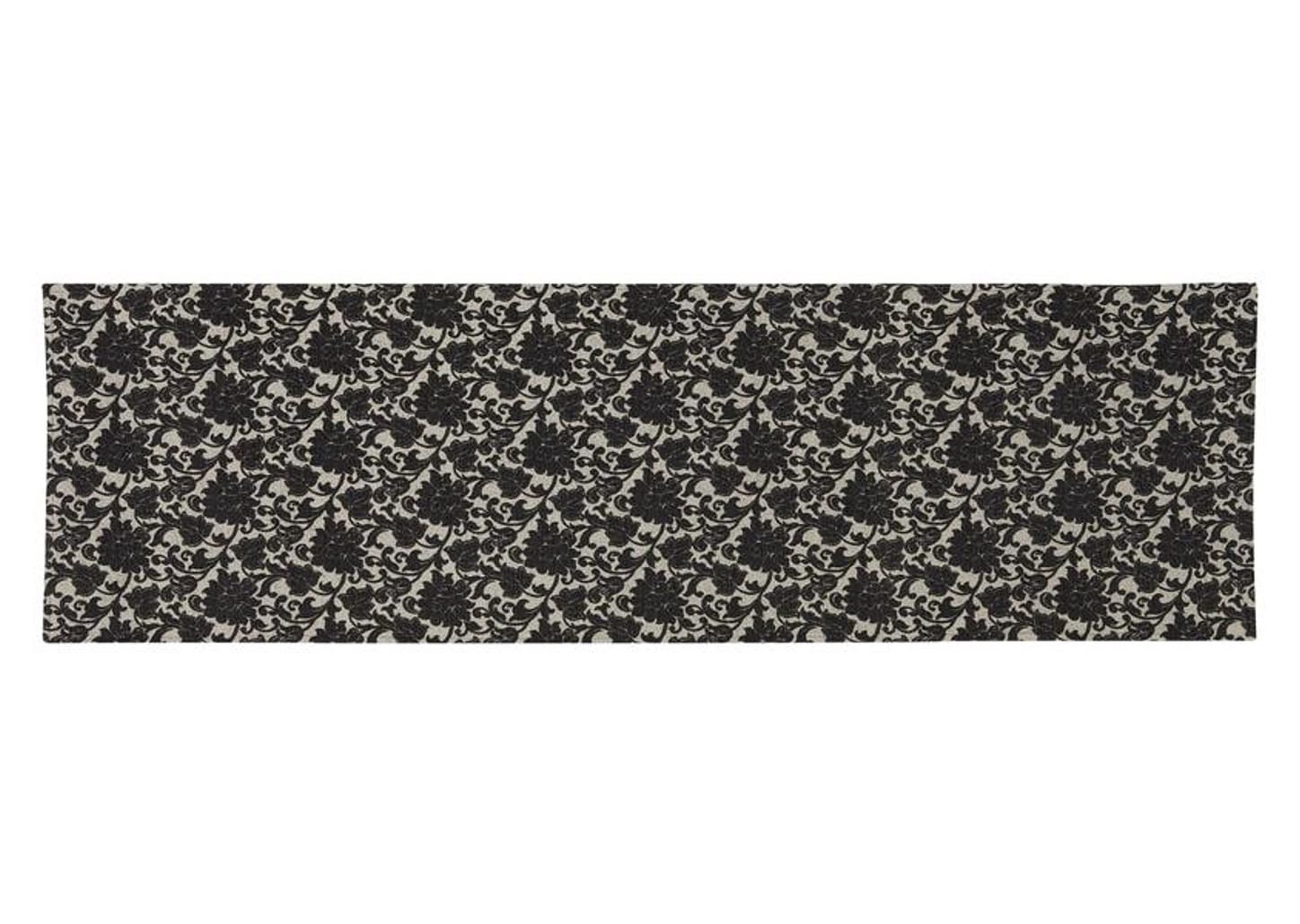 Peseira King 65x260cm Preto Lartex - Jacquard Adoratta