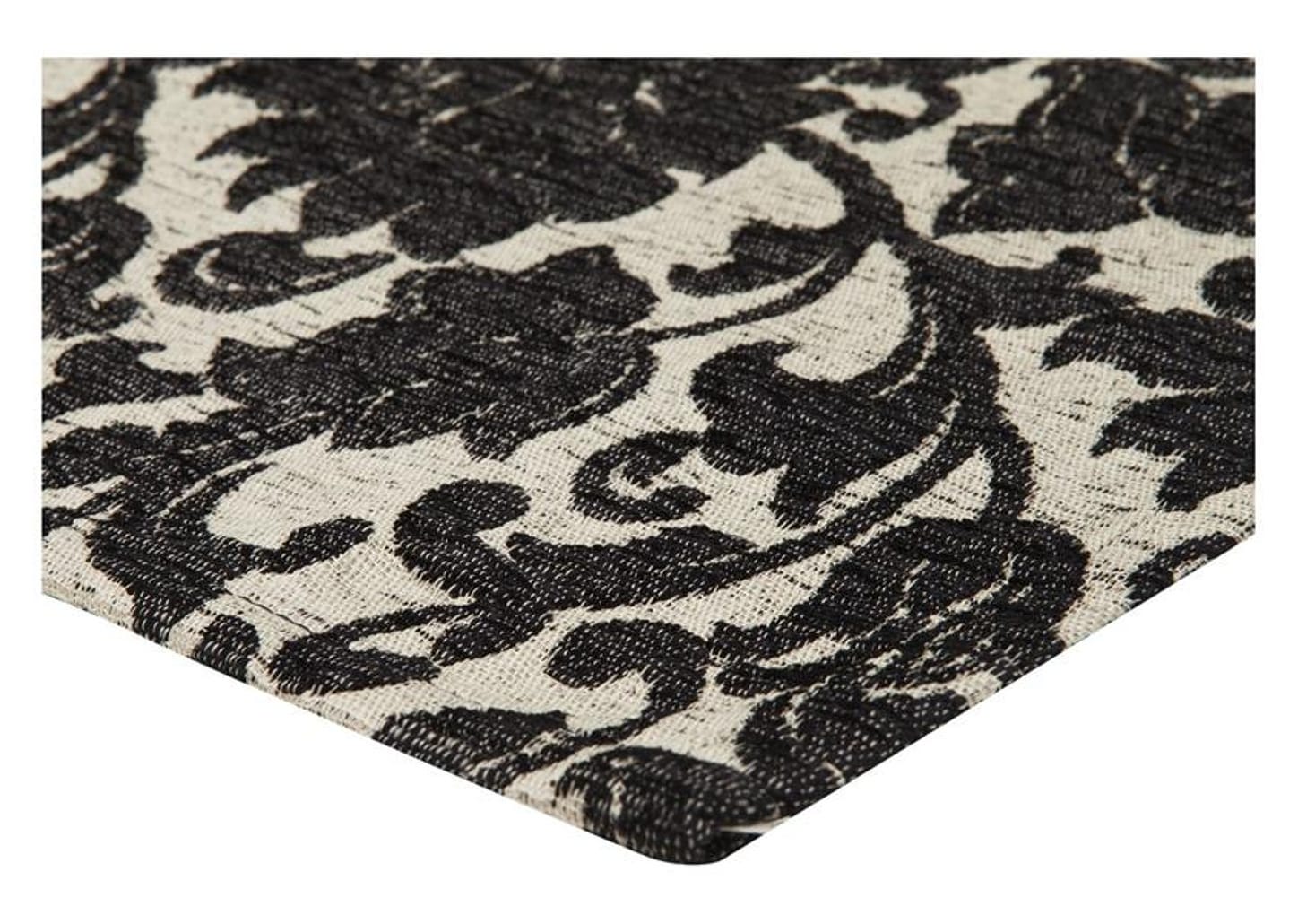 Peseira King 65x260cm Preto Lartex - Jacquard Adoratta