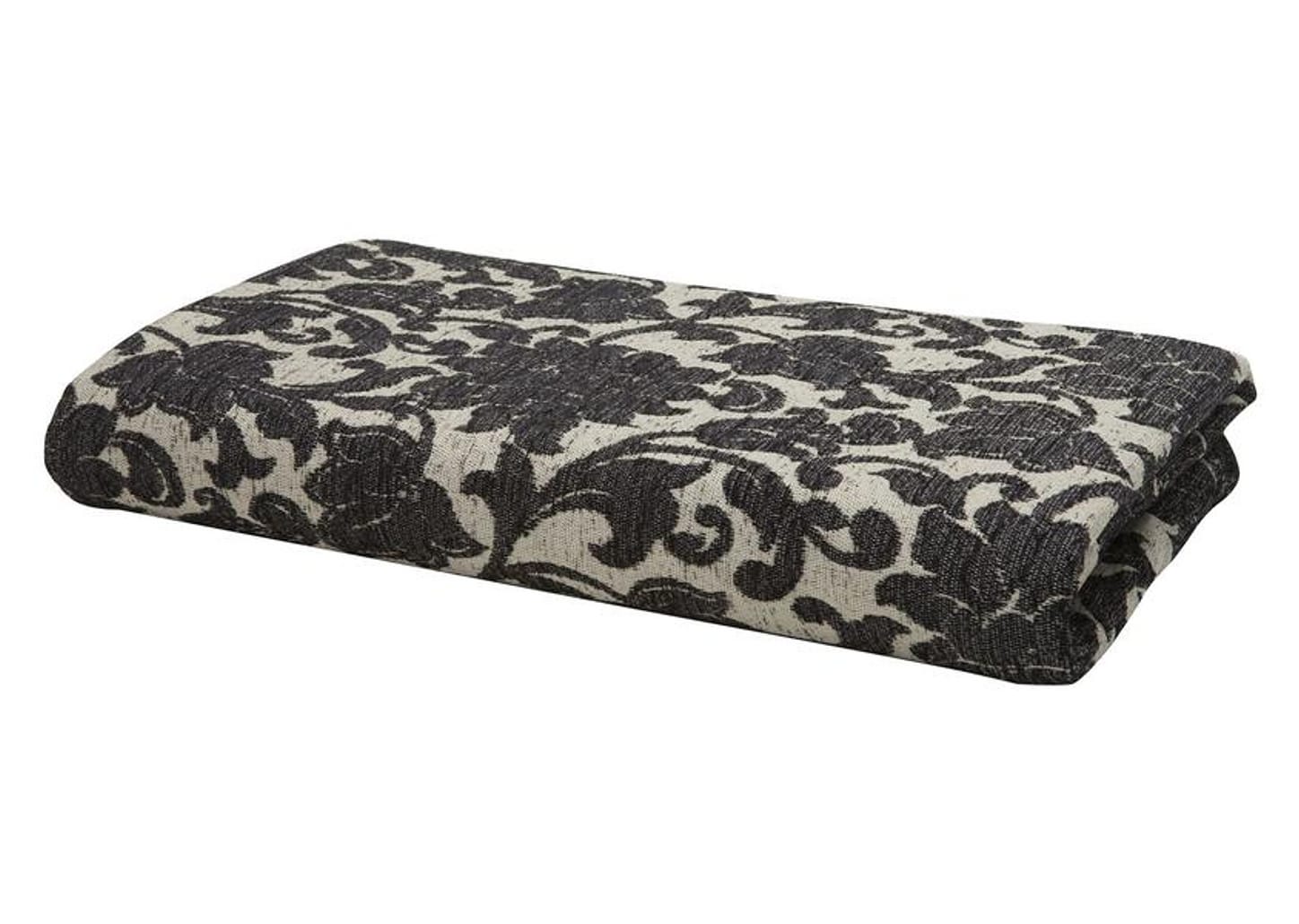 Peseira King 65x260cm Preto Lartex - Jacquard Adoratta