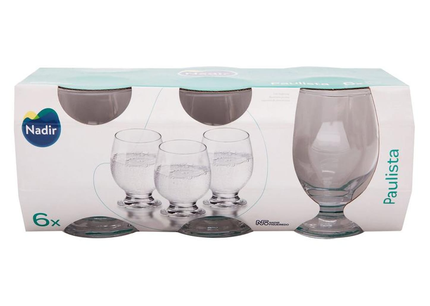Jogo de Taças para Água e Suco de Vidro 250ml 6 Peças Nadir Paulista