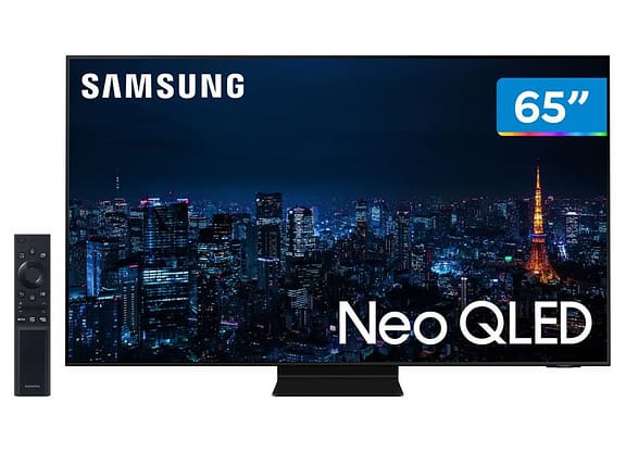 Smart TV 65” 4K NEO QLED Mini Led Samsung 65QN90AA 120hz Som em Movimento Plus Processador AI