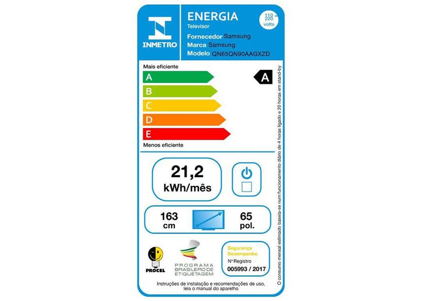 Smart TV 65” 4K NEO QLED Mini Led Samsung 65QN90AA 120hz Som em Movimento Plus Processador AI