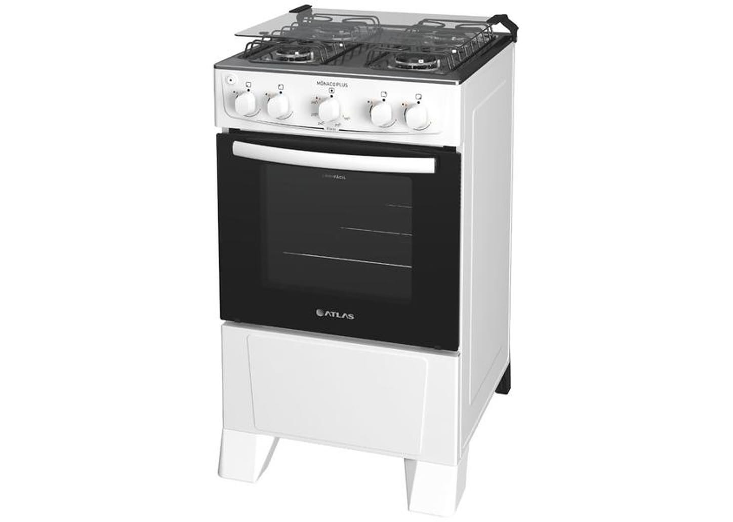 Fogão 4 Bocas Atlas Branco Acendimento Automático - Mônaco Plus