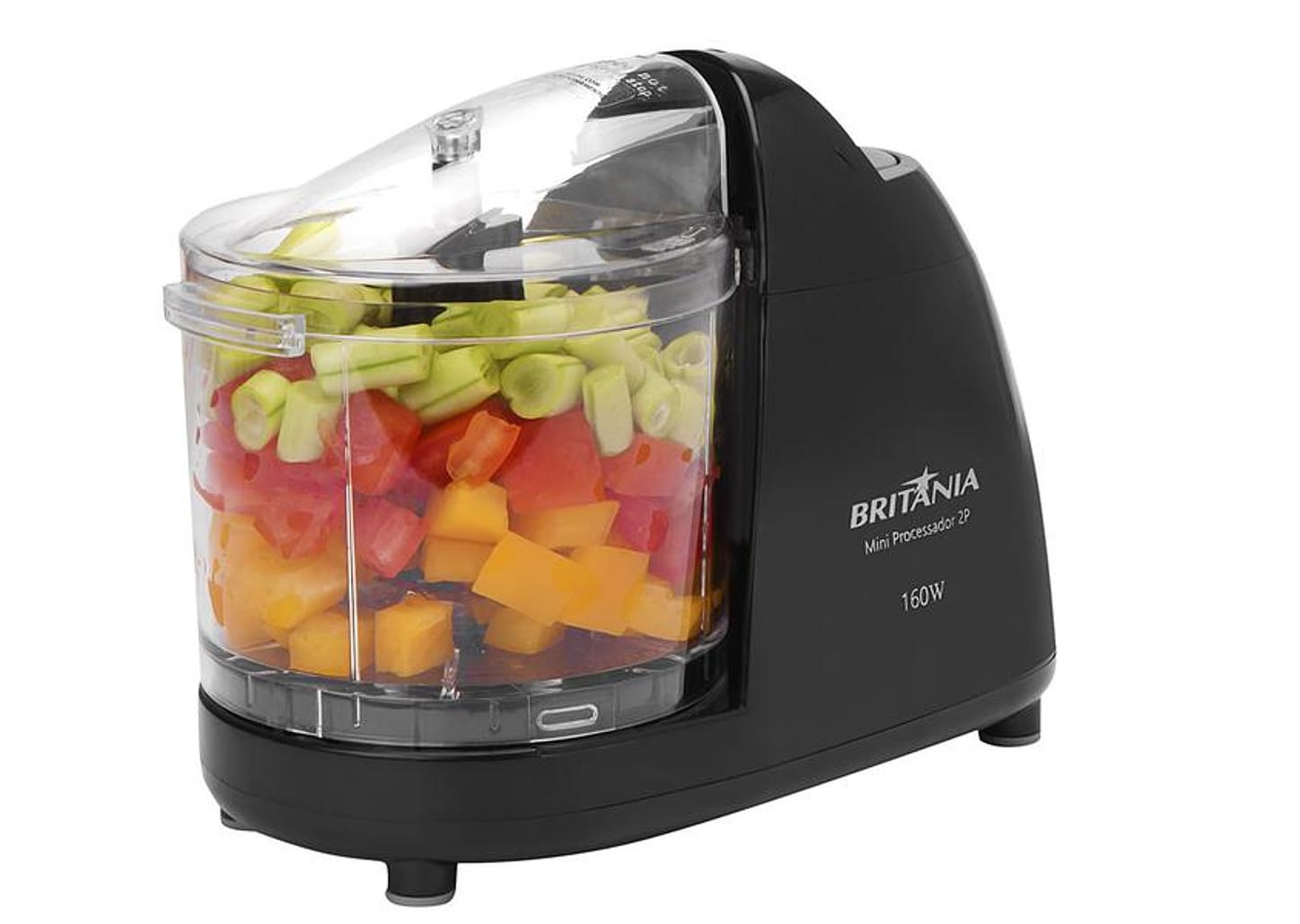 Mini Processador de Alimentos Britânia Preto 2P 50W
