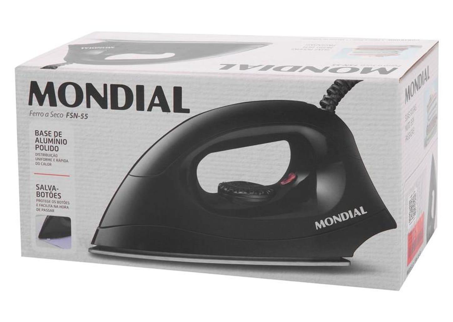 Ferro de Passar Roupa a Seco Mondial FSN-55-B - Preto