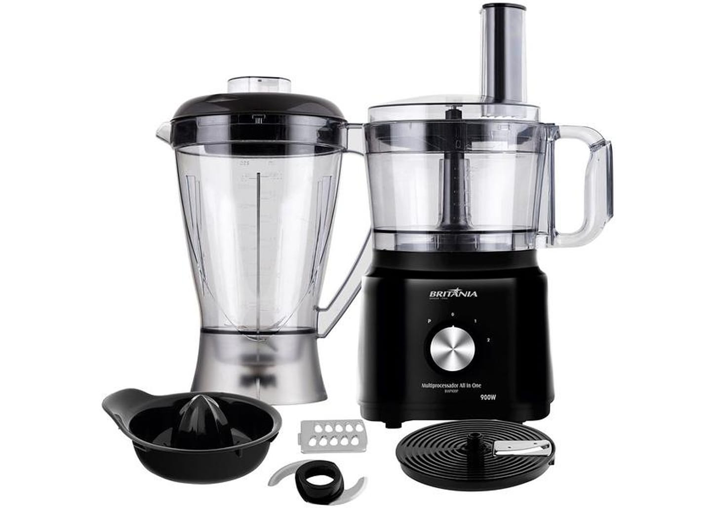 Multiprocessador Britânia Preto All In One - BMP900P 2 Velocidades + Pulsar 900W