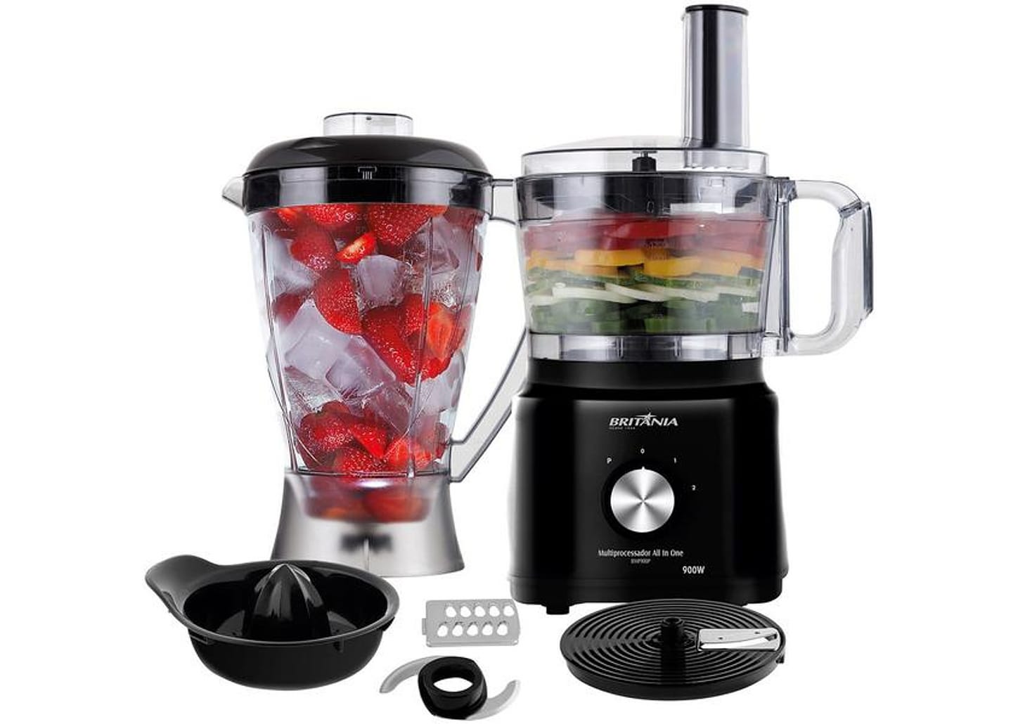 Multiprocessador Britânia Preto All In One - BMP900P 2 Velocidades + Pulsar 900W