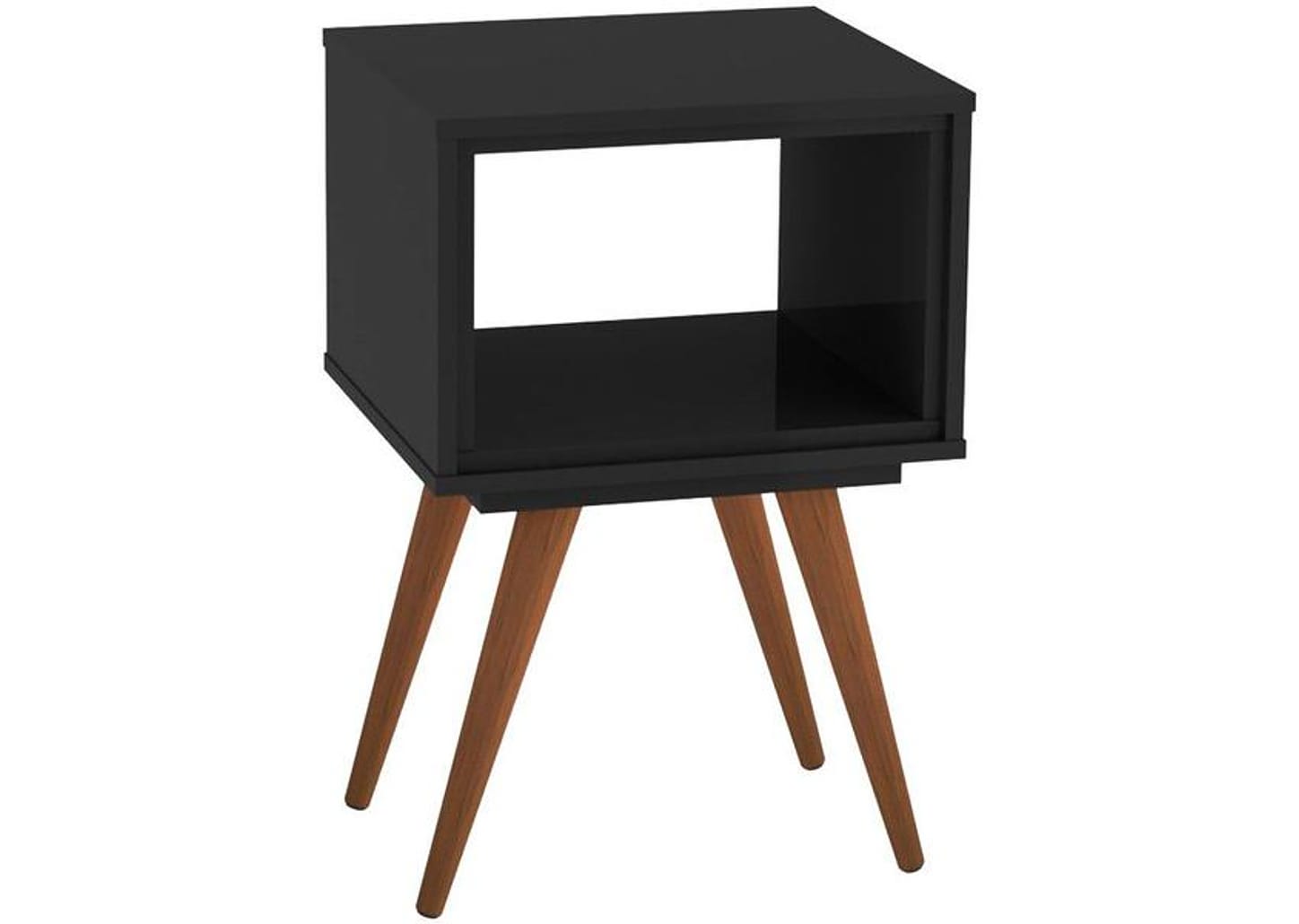 Mesa Lateral de Madeira Pés Palito Retrô 40 Olivar Móveis