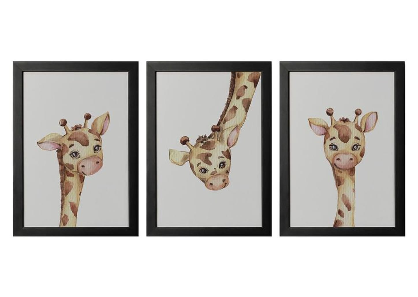 Quadro Decorativo Infantil Girafas 25x35cm - Design Up Living 3 Peças