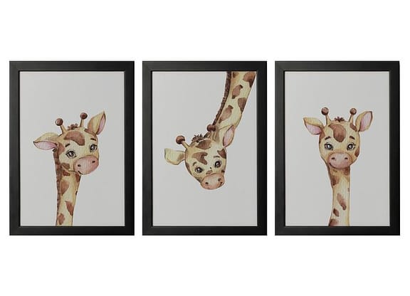 Quadro Decorativo Infantil Girafas 25x35cm - Design Up Living 3 Peças