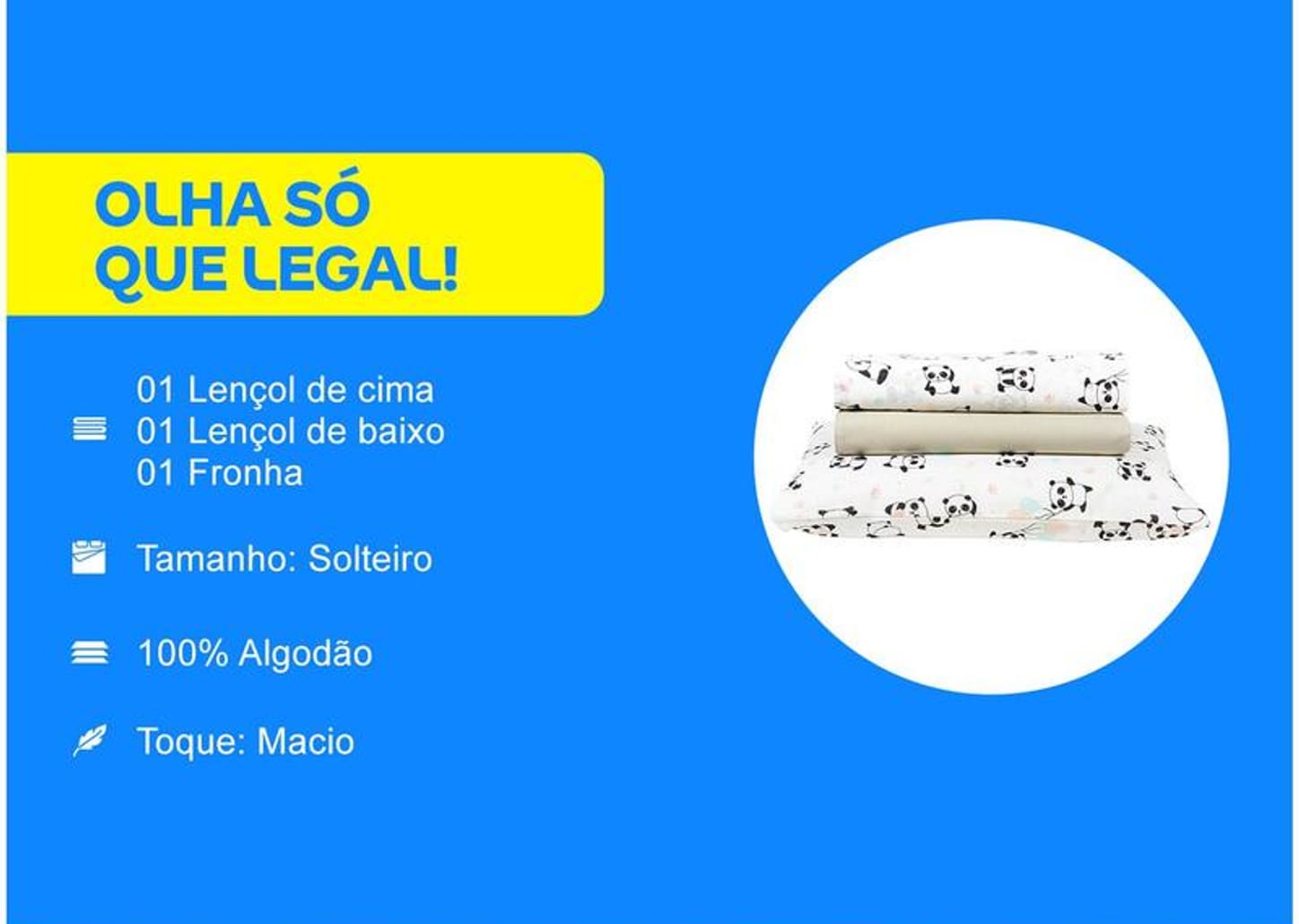 Jogo de Cama para Berço Santista 100% Algodão - Baby Panda Rosa 3 Peças