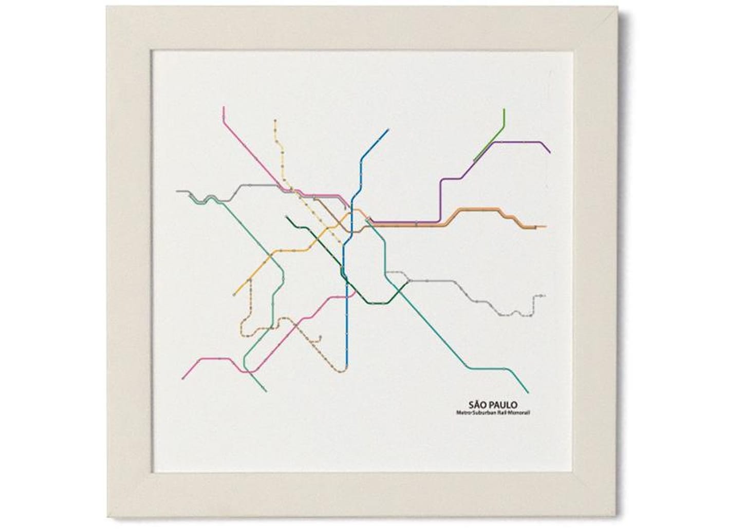 Quadro Decorativo Big Cities Metrô SP 24x24cm - Design Up Living