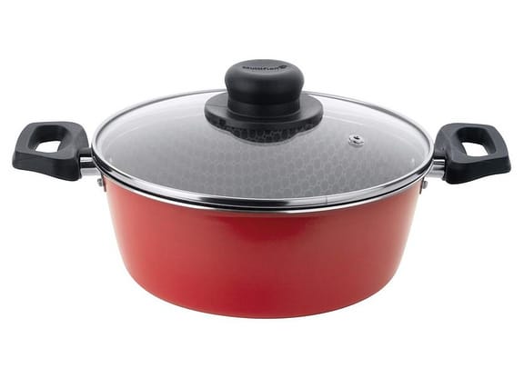 Caçarola Multiflon Antiaderente com Tampa Vermelha 2,8L 22cm Essencial