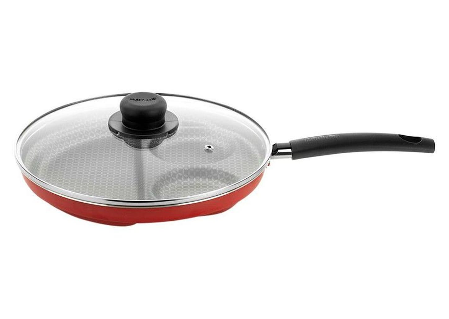 Frigideira Antiaderente Multiflon de Alumínio com Tampa Breakfast Vermelha 26cm