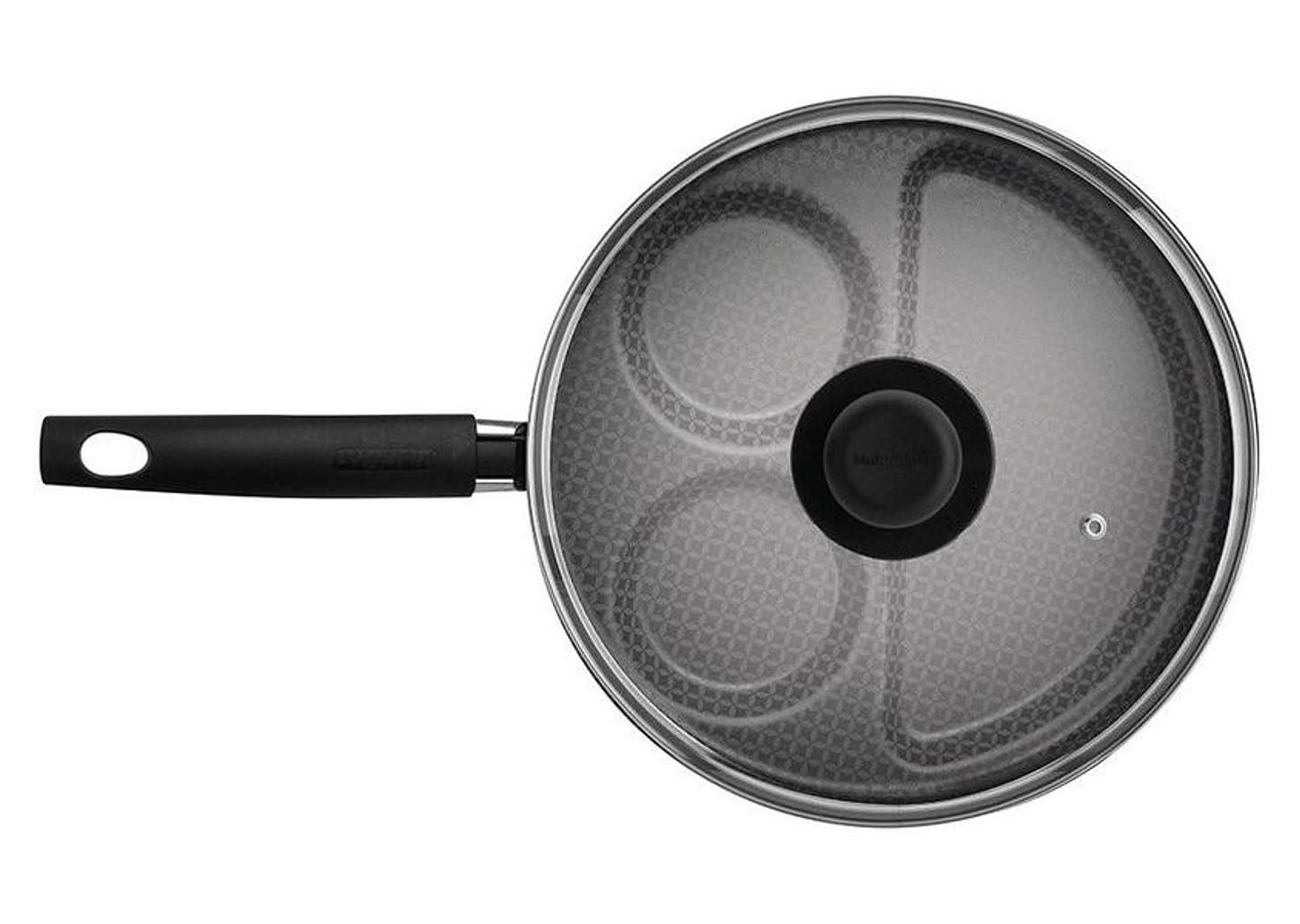 Frigideira Antiaderente Multiflon de Alumínio com Tampa Breakfast Vermelha 26cm