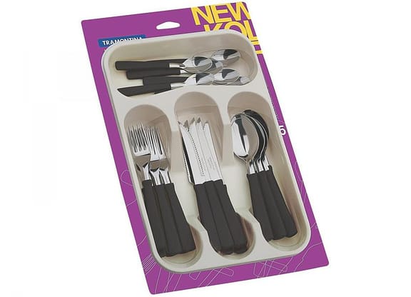 Faqueiro Tramontina Inox New Kolor com Gaveteiro 24 Peças