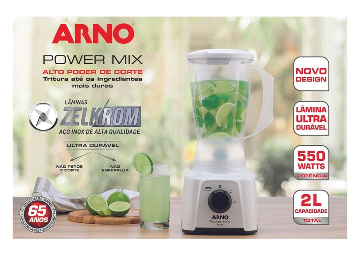 Liquidificador Arno Power Mix Branco 550W 2L LQ12