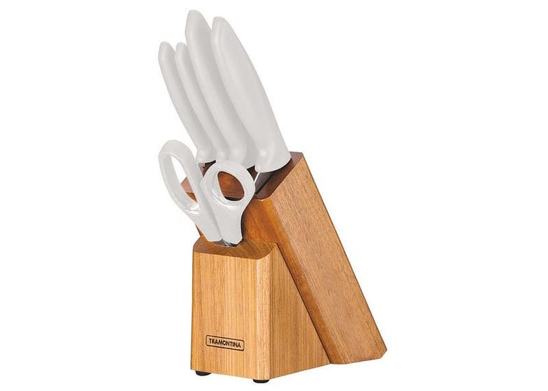 Jogo de Facas com Cepo 6 Peças Tramontina - Plenus 23498/315