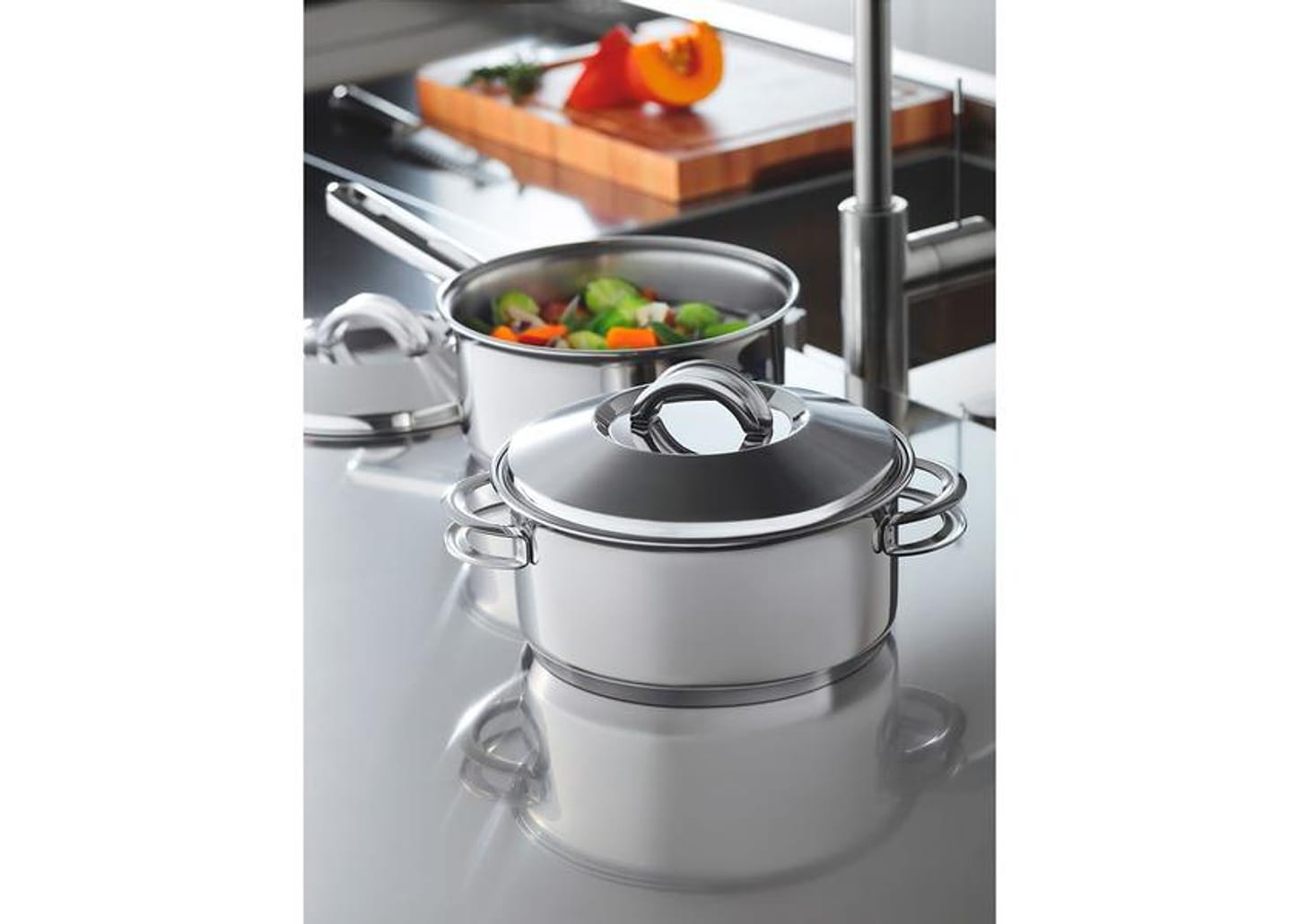 Conjunto de Panelas Tramontina Solar - Inox 6 Peças Fundo Triplo